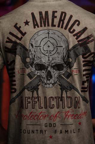 Affliction | Футболка мужская CK BREATHLESS A20099 принт на спине