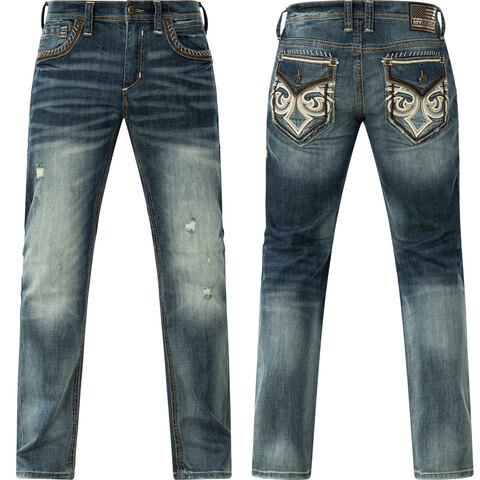 Affliction | Джинсы мужские ACE FLEUR ELDRIDGE 110SS244 перед и сзади