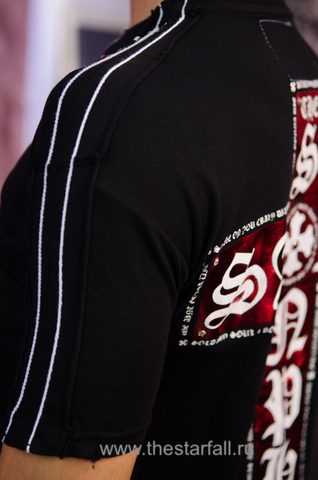 The Saints Sinphony | Футболка мужская ELECTRIC RED TS1065 декоративный шов на рукаве