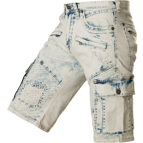 Affliction | Шорты мужские джинсовые HUNTER FALLEN FULTON 110DS105 с карманами левый бок