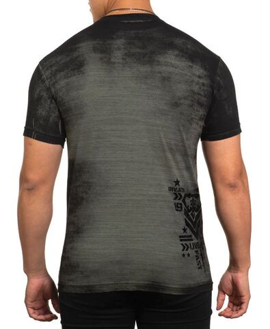 Affliction | Футболка мужская PHANTOM DAWN Olive A25796 сзади