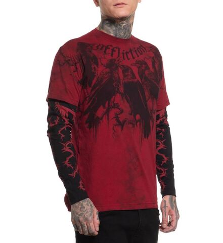Affliction | Футболка лонгслив  мужская Crows 2fer A28491 справа