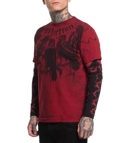Affliction | Футболка лонгслив  мужская Crows 2fer A28491 слева
