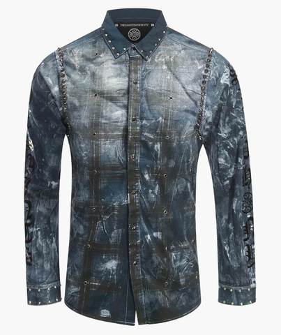 Рубашка DISTRESSED FLANNEL BLUE BUTTON UP The Saints Sinphony