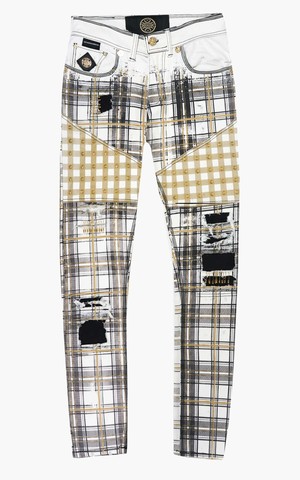 The Saints Sinphony | Джинсы мужские WHITE GOLD PLAID TSG372 перед