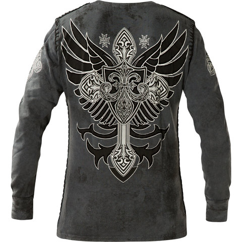 Xtreme Couture | Пуловер мужской Bronze Arms Thermal X1763I от Affliction с крестом спина