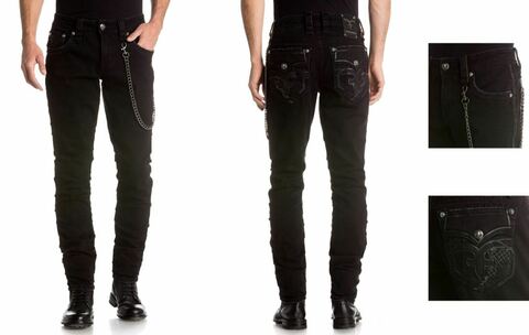 Rock Revival | Джинсы мужские NORWELL ST205 STACKED TAPER TJ2383ST205 две стороны и детали