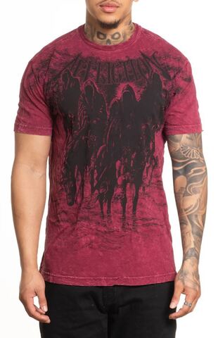 Футболка Black Night Tee BURGANDY LAVA WASH Affliction