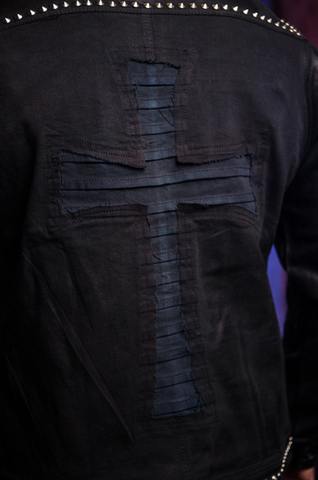 Куртка мужская джинсовая The Saints Sinphony TSJ012BB аппликация на спине крест