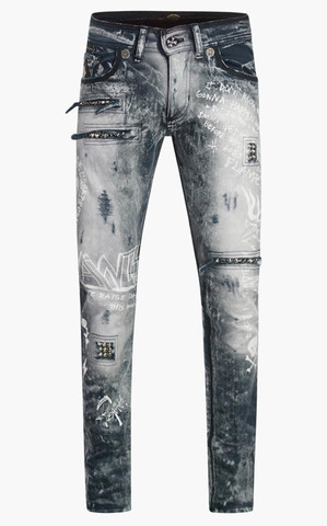 The Saints Sinphony | Джинсы мужские GRAFFITI PRINTED MED BLUE JEANS TSG306 перед