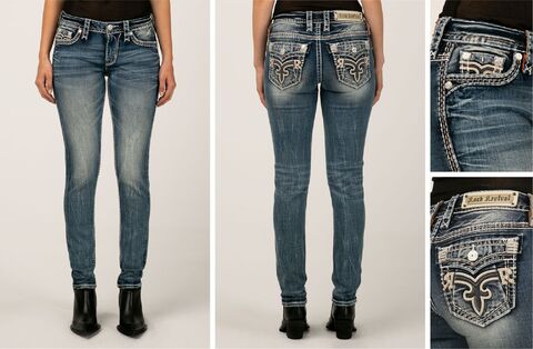 Rock Revival | Джинсы женские TALISA S202 SKINNYT RP2888S202 перед сзади и детали