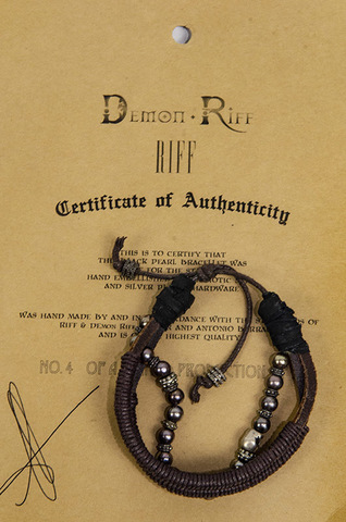 Demon Riff | Браслет кожаный мужской DR0003 с сертификатом
