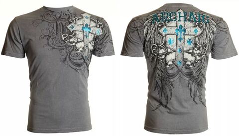 Archaic | Футболка мужская Army Ant Silver AM1164 от Affliction спереди и сзади