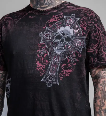 Affliction | Футболка мужская Divine Grave Tee A27325 принт спереди