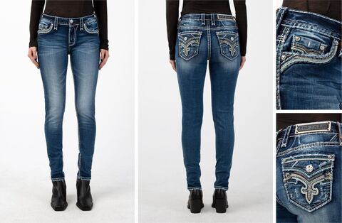 Rock Revival | Джинсы женские ZINNIA S202 SKINNY RP2709S202 перед сзади и детали