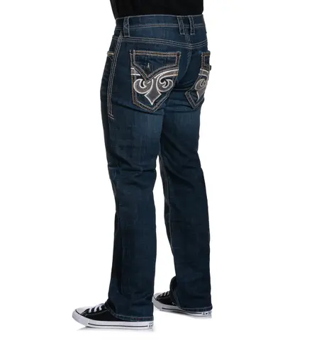 Affliction | Джинсы мужские Blake Alder Jeans Long 110RS313L сзади слева