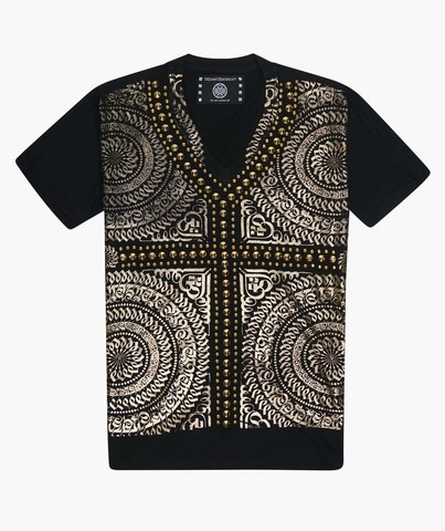 The Saints Sinphony | Футболка мужская EMBELLISHED YEN SYMBOL Gold TS2998 перед