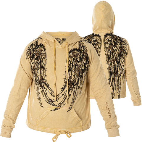 Affliction | Худи женское WHISPERING THOUGHTS HOOD AW23498 с крыльями перед и спина
