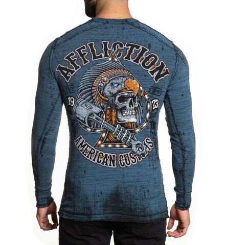 Affliction | Пуловер двусторонний мужской AC Outlaw Steel A26187 сзади