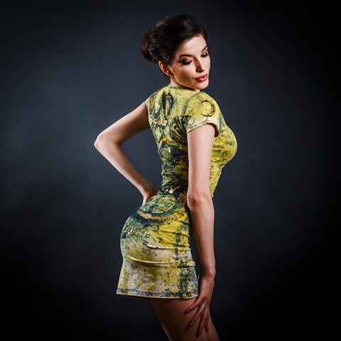 Sanbenito | Платье Snake S100 спина на модели