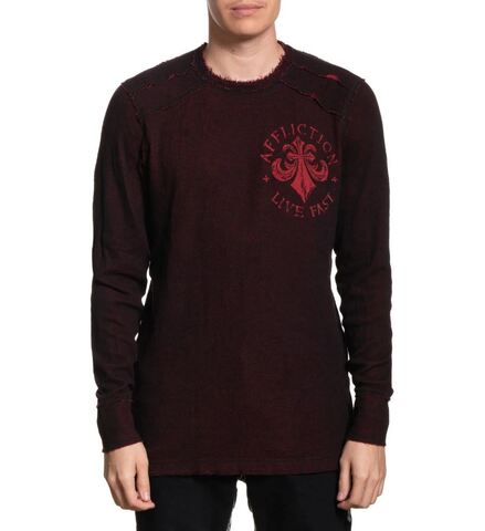 Affliction | Пуловер двусторонний мужской Infected Ritual LS Rev. Thermal Silver A28670 обратная сторона перед