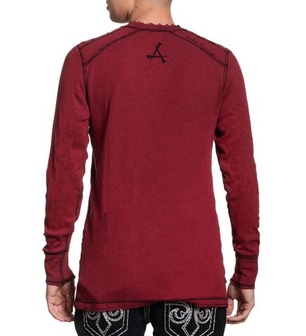 Affliction | Пуловер двусторонний мужской Infected Ritual LS Rev. Thermal Silver A28670 сзади