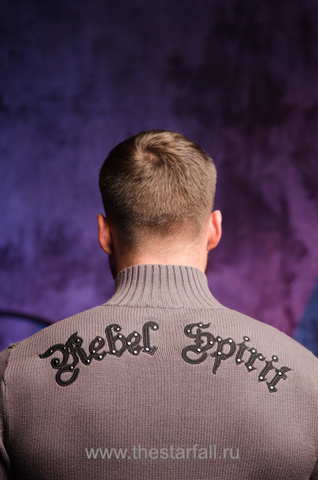 Rebel Spirit | Пуловер мужской FTZH11898 вышивка на спине
