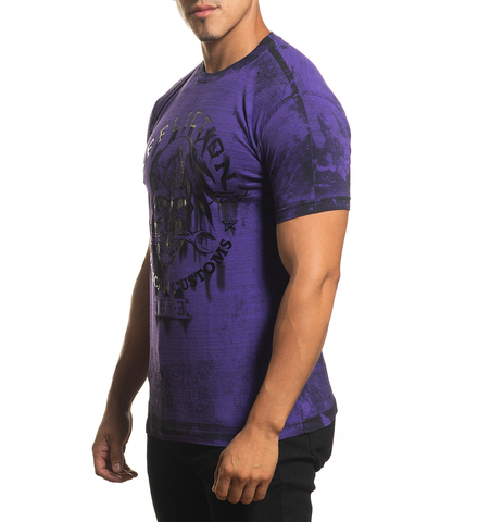 Affliction | Футболка мужская IRON GREASE ARCTIC PURPLE A24270 левый бок