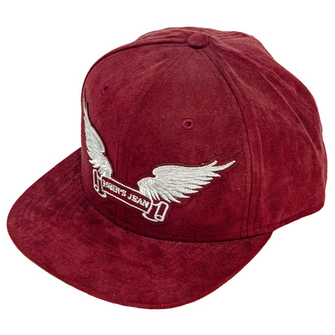 Robin's Jean | Бейсболка мужская BURGUNDY SUEDE CAP CAP1016 сбоку