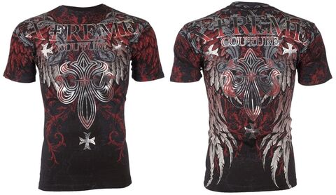 Xtreme Couture | Футболка мужская BOLD CIPHER X1909I от Affliction перед и спина