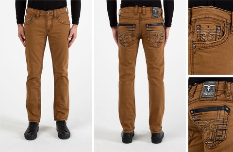 Rock Revival | Джинсы мужские KLINER A210 TWILL ALT STRAIGHT 32" RW2468A210R перед сзади и детали