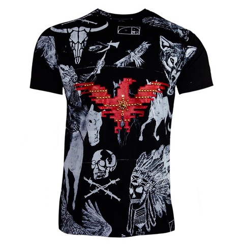 The Saints Sinphony | Футболка мужская MULTI IMAGE WASH RED BIRD BLACK TS3432 перед