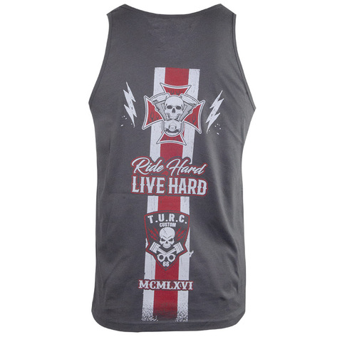 Rush Couture | Майка мужская MOTORPSYCHO CLUB TANK TOP Grey RC267 спина
