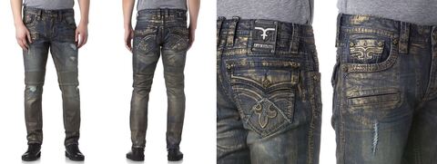 Rock Revival | Джинсы мужские AYAAN K406 Biker TM1602K406 две стороны и детали