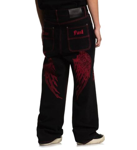 Affliction | Джинсы мужские Wide Leg Wings Jeans 110WL209 сзади справа