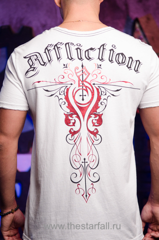 Affliction | Футболка мужская Black Sabbath Tee White Signature Series Red Label A590W спина