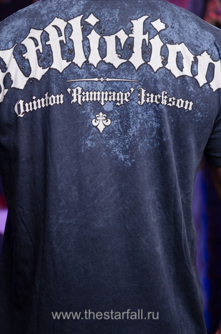 Affliction | Футболка мужская Rampage Quinton Jackson Plate Tee Signature Series A4024 принт на спине