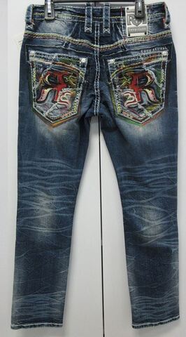 Rock Revival | Джинсы мужские DENNY J201 STRAIGHT EXCLUSIVE EXHIBITION SERIES 32" RP3758J201R сзади