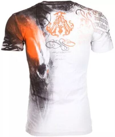 Archaic | Футболка мужская Nightwatcher White Orange AM348WO от Affliction сзади