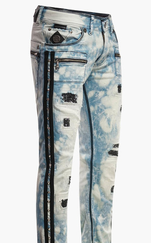 The Saints Sinphony | Джинсы мужские MED BLUE BLEACHED RACER JEANS TSG323 правый бок