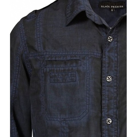 Affliction | Рубашка мужская Redemption Black Premium 10WV494B передний карман