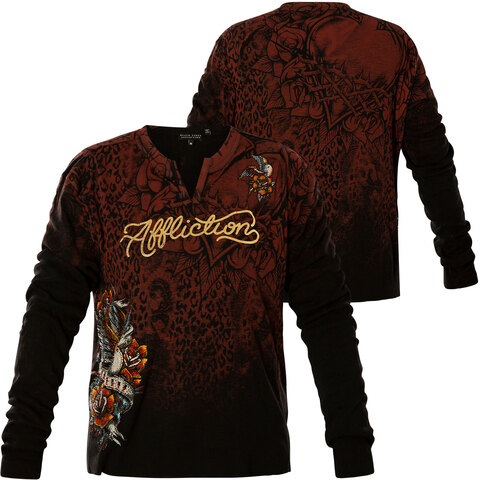 Affliction | Пуловер женский Norma Rose AW25390 перед и сзади