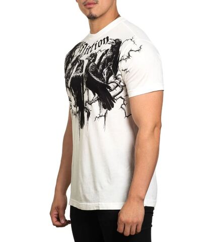 Affliction | Футболка мужская Crows Tee Vintage White A26060 слева