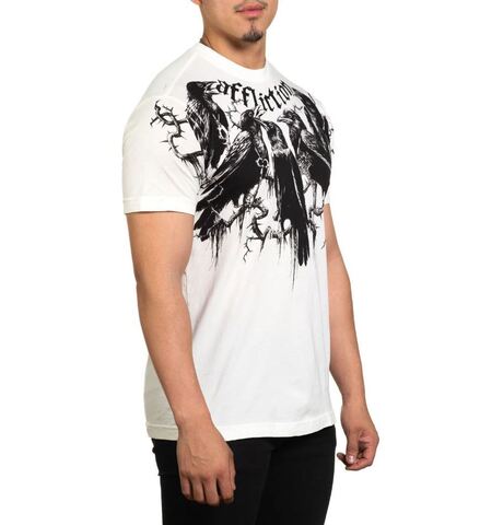 Affliction | Футболка мужская Crows Tee Vintage White A26060 справа