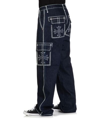 Affliction | Джинсы  мужские Wide Leg Cargo Jeans 110WL207 левый бок