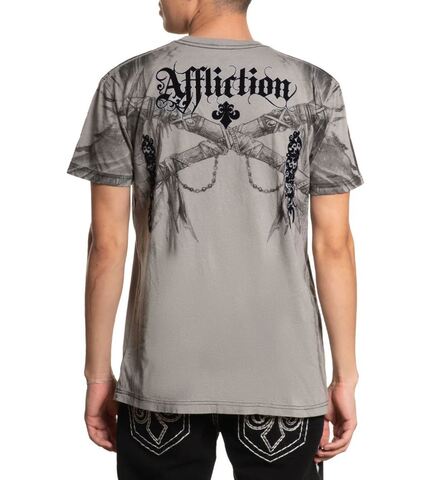 Affliction | Футболка мужская Indian Chief Tee Siver A28610LG сзади