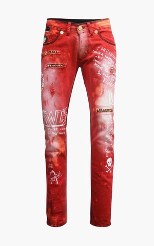 The Saints Sinphony | Джинсы мужские RED BLEACHED GRAFFITI PRINT JEAN TSG289 привет
