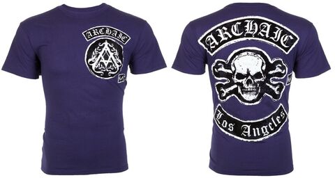 Archaic | Футболка мужская King Navy Blue AM1817NB от Affliction перед и спина