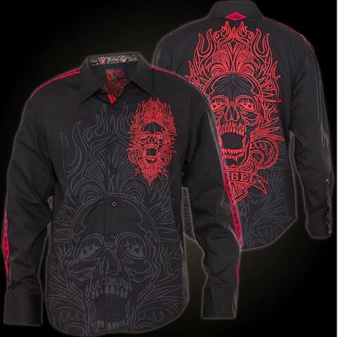 Rebel Spirit | Рубашка мужская LSW151744 перед и сзади