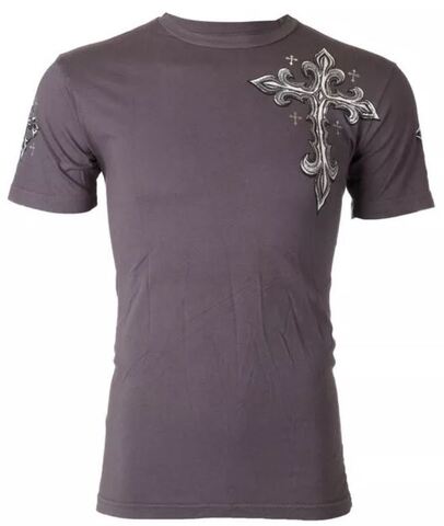 Archaic | Футболка мужская SPINE WINGS Grey AM1602GR от Affliction перед